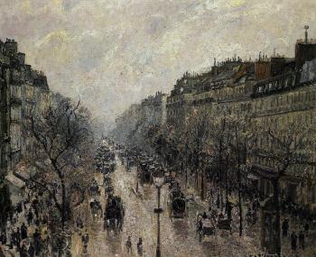 卡米耶 畢沙羅 Boulevard Montmartre, Foggy Morning